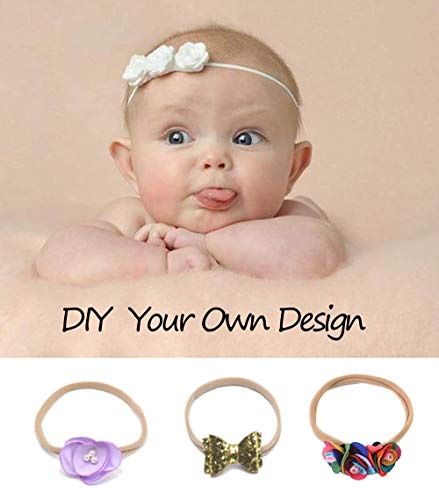 Super Soft White Nylon Headband For Newborn Baby Kids, High Stretchy, 20 Pcs For DIY Crafts