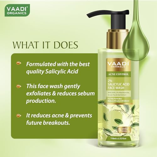 Image of 2% Salicylic Acid Face Wash with AHA, Niacinamide| For Oily Skin|Acne Control|| Reduces pimples and breakouts| No Parabens, Mineral, Silicon| Face Wash for Women & Men|110ml