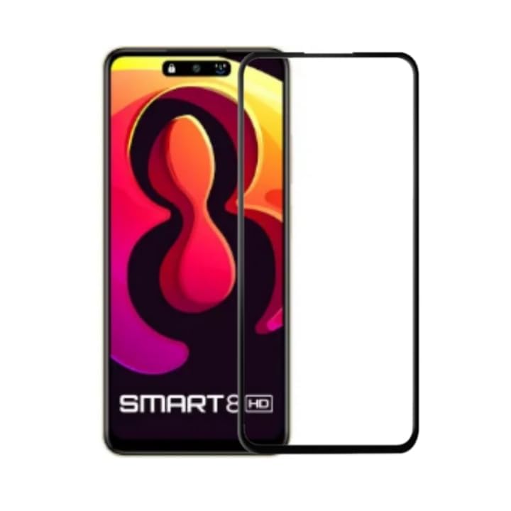Image of DD SON Tempered Glass Screen Protector Compatible for Tecno Pop 8 / Infinix Smart 8 (11D) with Edge to Edge Coverage and Easy Installation kit,Black
