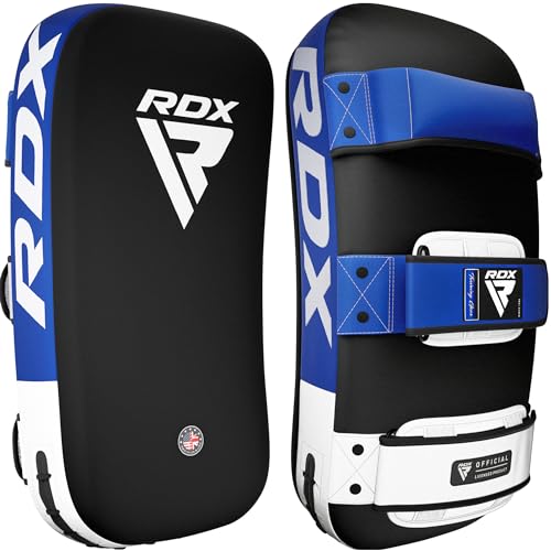 RDX Schlagpolster zum Kampfsport, Curved Trittschlagpolster Kickboxen, Muay Thai Training, Maya Hide Leder Boxen Schlagkissen, MMA Thai Pads Trainerpratzen Boxpratzen Boxpads (Nur EIN Pad)