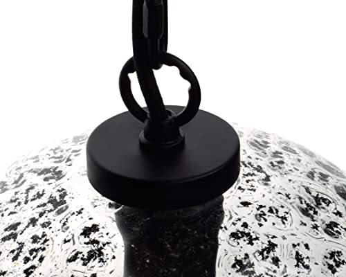 Casamotion 9455280-CLEAR Pendant Lighting For Dining Room Table Kitchen Island Entryway Foyer Glass Ceiling Hanging Light Fixtures Marble Clear Modern Farmhouse Large Globe Black Chain Kit 13 Inch H thumb #4