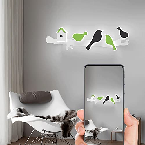 Aplique de pared LED infantil de pájaro moderno de 17W y 6000K 7