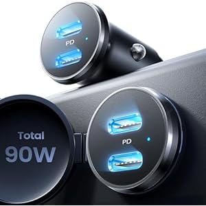 LISEN 90W Zigarettenanzünder USB C, [PD3.0 Superschnelles Laden] Autoladegerät Zigarettenanzünder, KFZ Ladegerät USB C, Car Charger, Cadeau Saint Valentin für iPhone 17 16 15 Pro Max iPad Galaxy S25