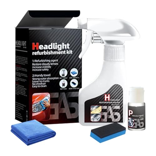 Automotive Headlamp Restoration Fluid Oxidized, 2025 Headlight Restoration Kit, Multifunctional Headlight Cleaner for Cloudy Headlights, Durable Headlight Repair Kit for All Vehicle Types