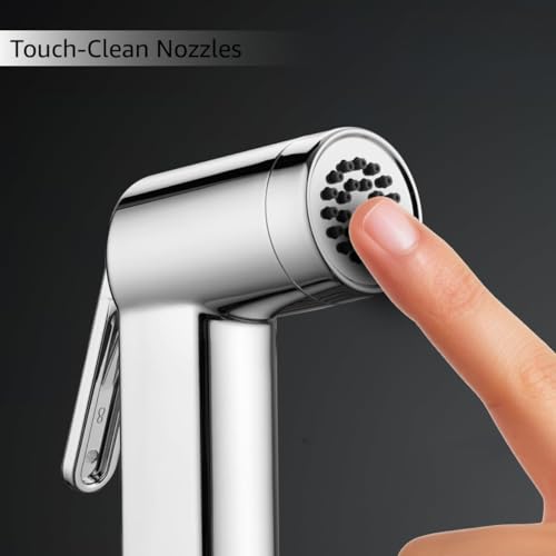 Image of ABS Health Faucet with 1 Meter Flexible Hose Pipe and Wall Hook, Chrome Finish (Jet Spray for Toilet) (Set of 1)