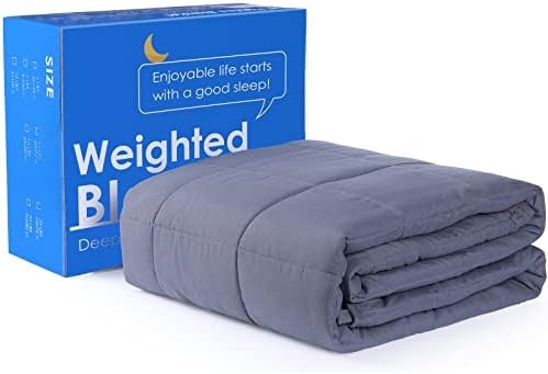 Alomidds Weighted Blanket ( 60"x80",15lbs Queen Size Grey ), Weighted Blankets for Adults and Kids, Cooling Breathable Soft Heavy Blanket Microfiber Material with Glass Beads