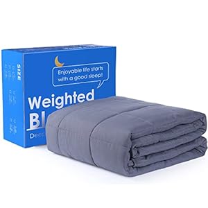 Alomidds Weighted Blanket (60″x80″,15lbs Queen Size Grey), Weighted Blankets for Adults and Kids, Cooling Breathable Soft Heavy Blanket Microfiber Material with Glass Beads
