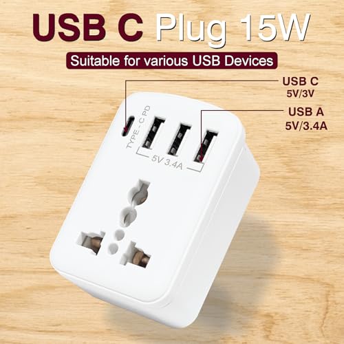 Image of MX 5A to 15A Converter Plug | 3-Pin Universal Adapter | Heavy-Duty Power Converter Socket | Universal Socket Plug (MX-4211, Pack of 2)