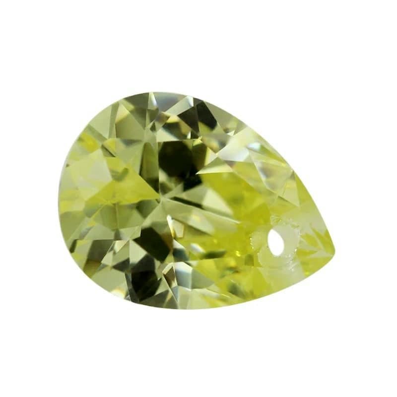 Cuentas de gemas sintéticas sueltas de piedra de corte brillante con forma de pera de oliva y orificio para joyería, tamaño 3 x 5-12 x 16 mm - Olive_a-12 x 16 mm