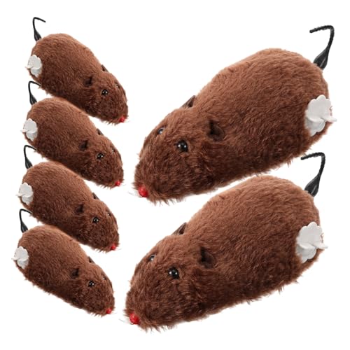 Toddmomy 6個ゼンマイ仕掛けのネズミのおもちゃ 製 猫のおもちゃ ねずみ型 抱き枕付きではない ランダムカラー