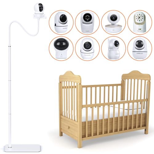 Image of KIMILAR Baby Monitor Mount, Baby Monitor Floor Stand Compatible with Infant Optics DXR-8 Pro,Nanit Pro,HelloBaby,Єufy,Vtech,ANMEATE Baby monitor Camera, Adjustable Height Baby Monitor Holder