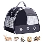 Guinea Pig Carrier Backpack, Clear Bubble Window Backpack for Guinea Pig, Bunny Rat Bird (Black, Carrier)