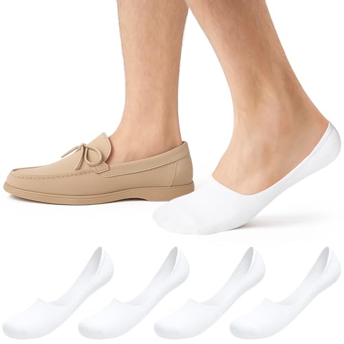 Kiiwah 4 Paires Chaussettes Invisibles Homme, Chaussette Basse avec Silicone Antidérapant Doux et Confortable Chaussette Mocassin pour Baskets, Chaussures Oxford et Chaussures Décontractées