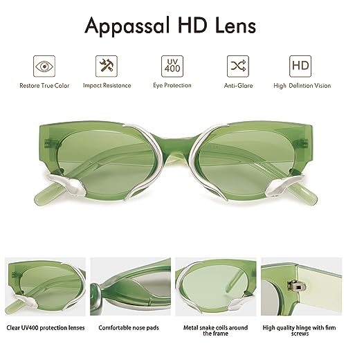 Trendy Sunglasses for Women Men Vintage Narrow Cateye Metal Snake Sunnie Y2k Accessories AP3621