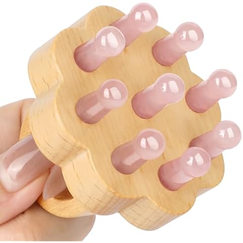 ideayard Scalp Massager,Head Scalp Comb,Rose Quartz Tooth-Wooden Comb for Head Stress Relax Massage Tool for Hair Growth Relieve Headaches Cover