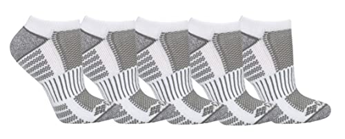 Columbia Women's Fashion With Pique Footbed No Show Socks 6 Pair, White Grey, Size: 4-10