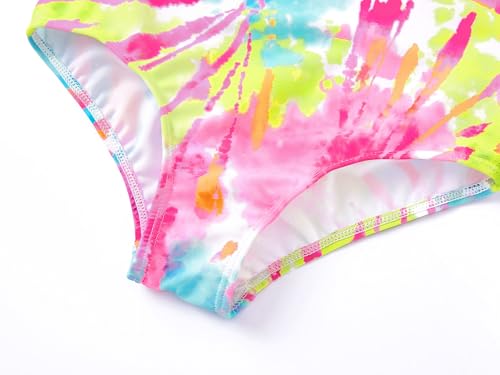 Image of Dvenki Toddler Girls One Piece Swimsuit Adjustable Straps Sizes 2T-10 | quick-dry swim fabric, skin-friendly, ruffle neckline, leopard, check, mermaid prints, swimwear for beach, pool, summer party