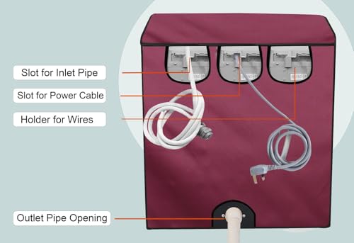 Image of Stylista Washing Machine Cover Compatible for GODREJ 7.2KG Semi-Automatic Top Loading WSEDGE CLS+ 7.2 TN3 M WNRD, Maroon