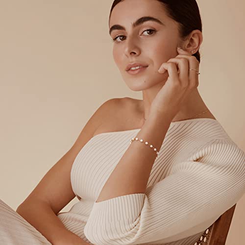 Loyata Gold Bracelet 14K Gold Plated Dainty Pearl Chain Handmade Simple Jewelry Gift For Women #TOP1