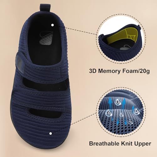 Image of Besroad Womens Walking Shoes Wide Diabetic Shoes Adjustable Barefoot Casual Sneakers Breathable Zero Drop Arthritis Edema Sneakers Indoor Outdoor