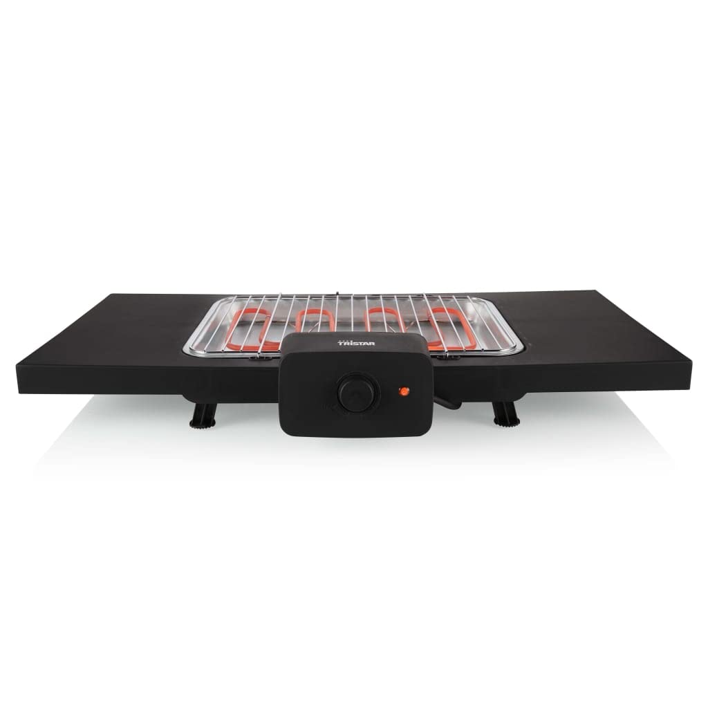 Tristar Barbecue elettrico 2 in 1 – 36,5 x 25,5 cm, 2000 Watt, grill da pavimento e da tavolo, termostato senza livelli, BQ-2870, nero