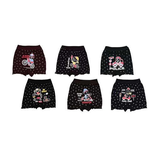 Image of Red Rose Kids Girls Cotton Printed Bloomer Pack of 6-Assorted
