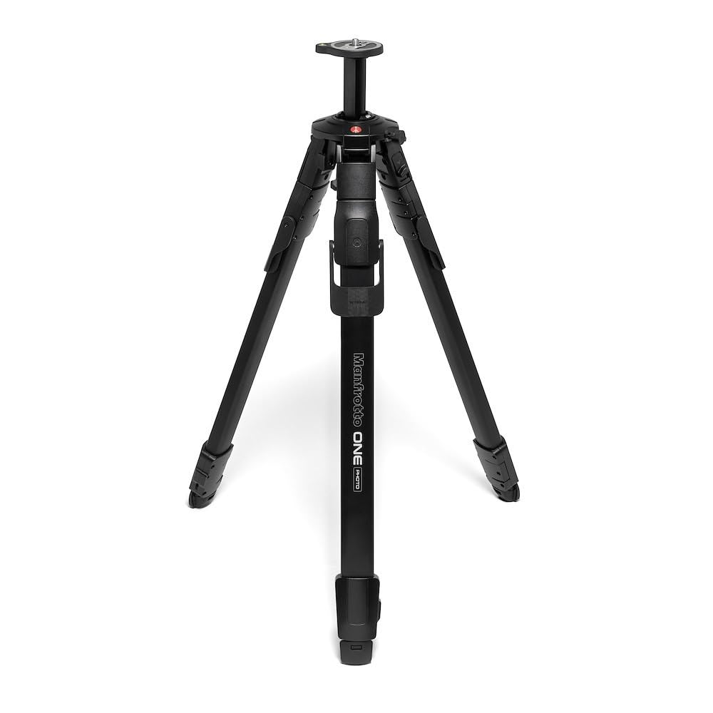 Manfrotto ONE Photo, Aluminium Tripod, 12kg Load, 90° Horizontal Column, XTEND Legs Fast Setup, Sliding Centre Column, Modular Feet, Professional Photo Tripod for DSLR & Mirrorless Cameras