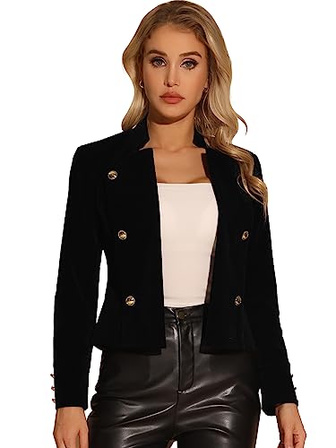 Amazon.com: Allegra K Velvet Jacket for Women's Stand Collar