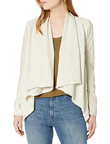 [blanknyc] Women's Faux-leather and Knit Jacket, Beige, X-Small