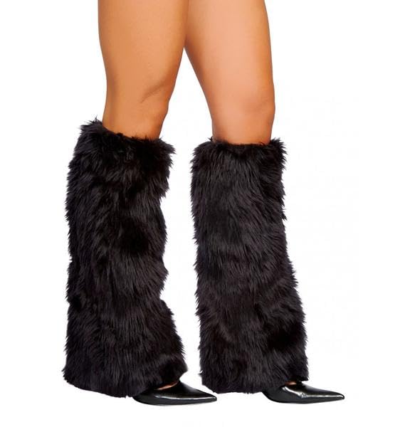 212 Main C121-BLK-O-S Womens Fur Leg Warmer Black - One Size