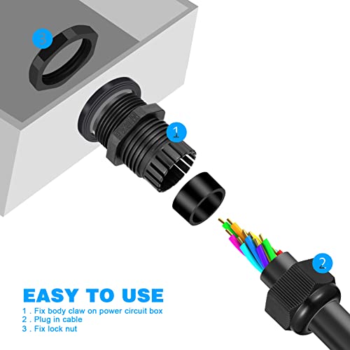 Zocipro 20Pcs M20 Cable Glands 20mm, IP68 Waterproof Nylon Cable Gland Suitable for 6mm-12mm Cables - Image 4