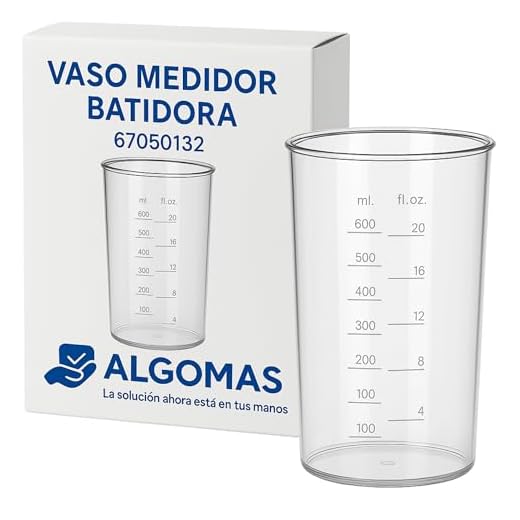 ALGOMAS® Vaso Medidor para Batidora 600 ml | 67050132 | Ligero, Resistente y Transparente | Compatible con Batidoras de Mano | Apto Lavavajillas | Ideal para Cocina y Repostería