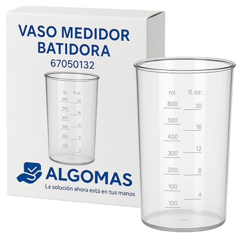ALGOMAS® Vaso Medidor para Batidora 600 ml | 67050132 | Ligero, Resistente y Transparente | Compatible con Batidoras de Mano | Apto Lavavajillas | Ideal para Cocina y Repostería