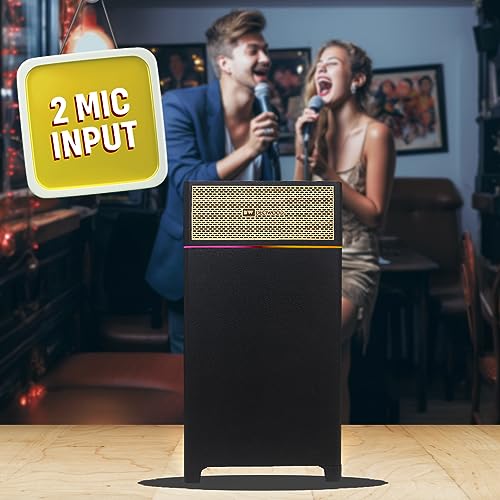 Image of Deciwood 90W Bluetooth Party Speaker Supporting LED Display, RGB Lights | AUX Port | Remote Control (Black)