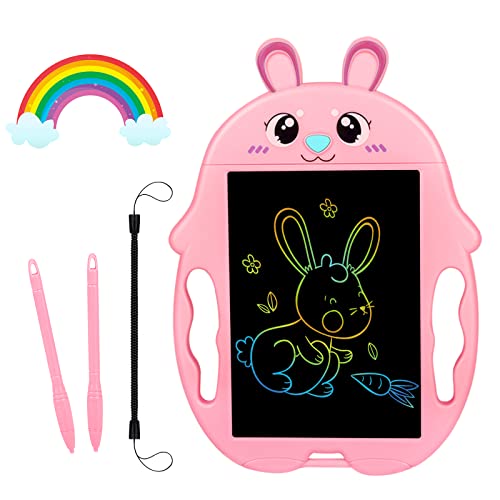 Mamowla Tavoletta Grafica LCD Scrittura 9 Pollici,Tablet da Scrittura a Schermo Colorato Coniglietto, Scrittura e Disegno Ripetuti, Regali di Ragazze e Ragazzi,Rosa