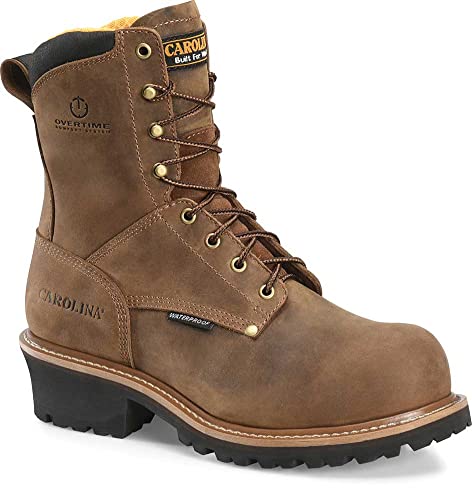 Carolina Men's CA9052 Poplar 8Waterproof Logger Dark Brown 9.5 EE2