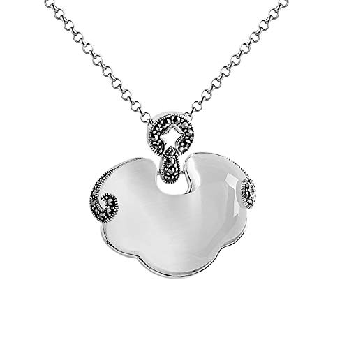 Collier argent 925 femme et pendentif en jade et opale de qualité