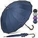 ZOMAKE Stockschirm - XXL 55 inch Golf Regenschirm Groß,16 Knochen Sturmfest Stabil Automatik Umbrella,Windsicher Regenfest Reise Regenschirm Mit Holzgriff für Damen & Herren(Marineblau) Regenschirm Schirm günstig Kaufen-ZOMAKE Stockschirm - XXL 55 inch Golf Regenschirm Groß,16 Knochen Sturmfest Stabil Automatik Umbrella,Windsicher Regenfest Reise Regenschirm Mit Holzgriff für Damen & Herren(Marineblau)