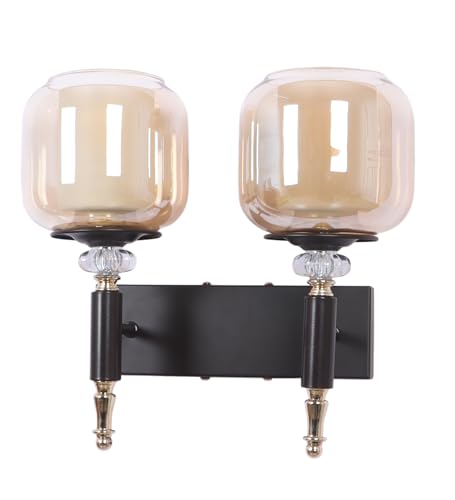 Image of ELAINTE Premium Wall Light | | Elegant Glass Wall Lamp for Living Room & Hallway | 3 Years Warranty | Free Bulb (Velora-Double)