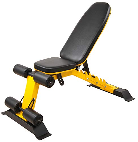 BalanceFrom Monster Heavy Duty Adjustable and Foldable Utility Weight Bench for Upright, Incline, Decline, and Flat Exercise, 1000-Pound Capacity
