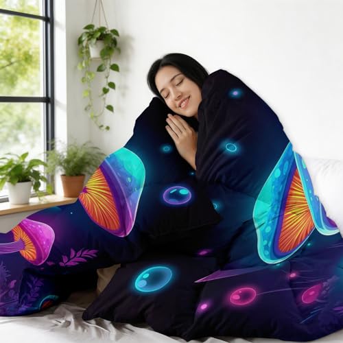 Colcha reversible de hadas 140x200 cm colcha ligera infantil de selva fantástica lavable 6
