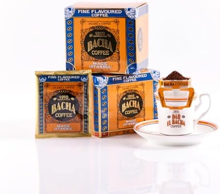 Bacha Coffee(バシャコーヒー) | マジックイスタンブール ファインフレーバーコーヒー, 100% Arabica Beans, Medium Dark Roast, 個包装ドリップバッグ12袋入り