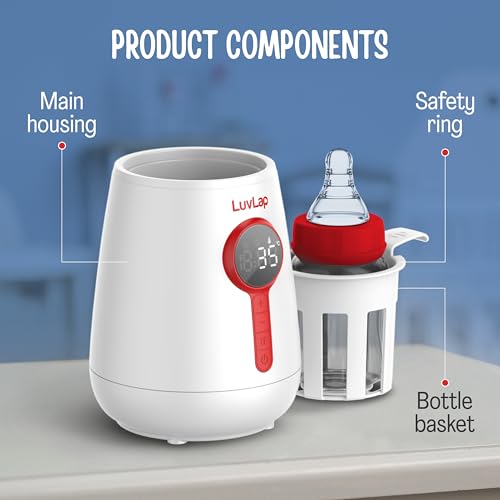 Image of LuvLap Glory Electric Bottle Warmer for Breastmilk and Formula - Electric Fast Milk Bottle Heater, Baby Food Warmer with Timer and Auto Shut Off