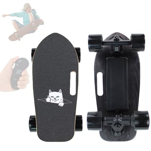 Pnpaea Elektro-Skateboard Mit Fernbedienung,Elektro Skateboard,Mit Fernbedienung,Maximale Belastung 100kg,Mobility Transport Tools FüR Erwachsene MiddleFingerCat-15kmRange