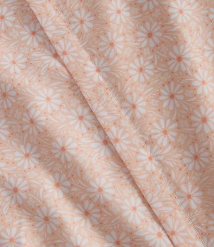 Image of Duvet Cover King Size Set - Extra Soft Floral Duvet Cover 104 x 90 with 2 Pillow Shams - Comfy, Cozy, Breathable Floral Bedding Set - Hotel Luxury & Fade Free w / Zipper Closures and Ties - Pink Daisy