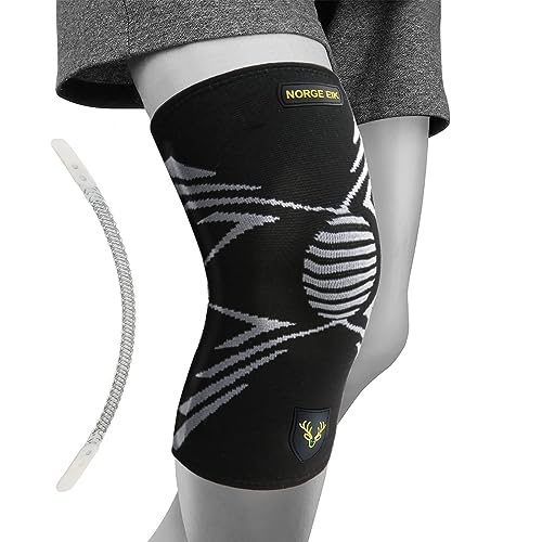 Norge Eik Knee Brace for Knee Pain, Lightweight, Non-slip Knee Support, Extended Length 12