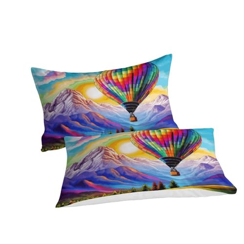 Housse de couette 260x220 microfibre infroissable motif ballon
