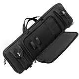 KOKKOYA Soft Gun Case for Rifles and Shotguns Long Shotgun Range Bag Backpack 47" with Tactical Pockets Durable Oxford Fabric Adjustable Sling Dual (Black 47" x 12")