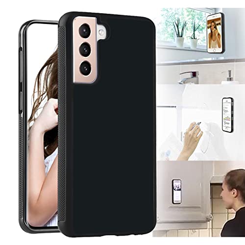Omio for Samsung Galaxy S21 Antigravity Case Ultra Thin Magical Nano Sticky Design Antigravity Protective Cover Nano-Suction Flexible Non-Slip Anti-Scratch Case for Galaxy S21 Case Black