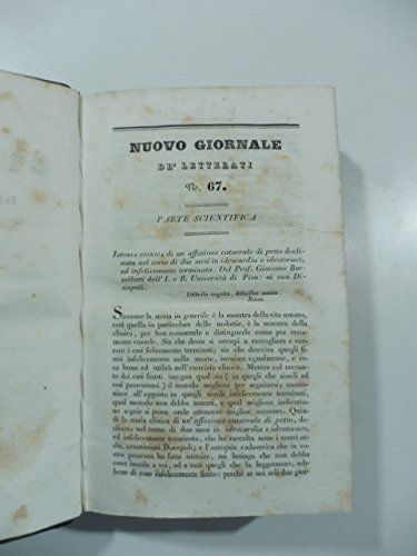 Istoria clinica di un affezione catarrale di petto...